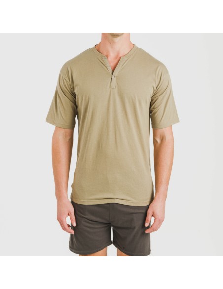 Pijama corto hombre con botones verde cacería - petroleo pijamas-cortos-hombre