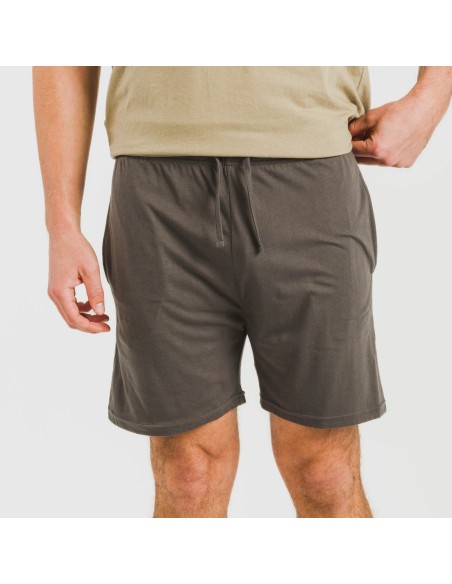 Pijama corto hombre con botones verde cacería - petroleo pijamas-cortos-hombre