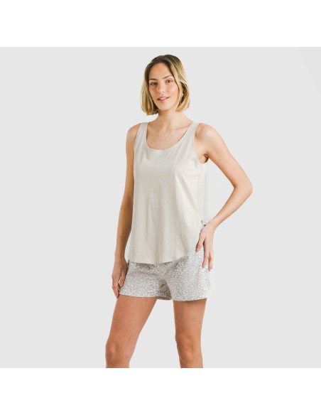 Pijama corto algodón Maty arena pijamas-cortos-mujer