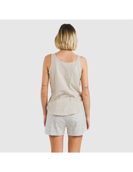 Pijama corto algodón Maty arena pijamas-cortos-mujer