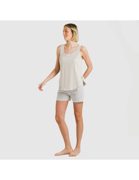 Pijama corto algodón Maty arena pijamas-cortos-mujer