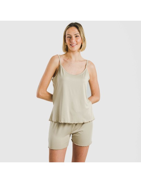 Pijama tirantes mujer soft liso pijamas-cortos-mujer