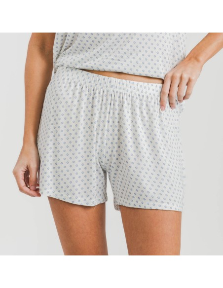 Pijama corto manga fluida viscosa mujer Verso indigo pijamas-cortos-mujer