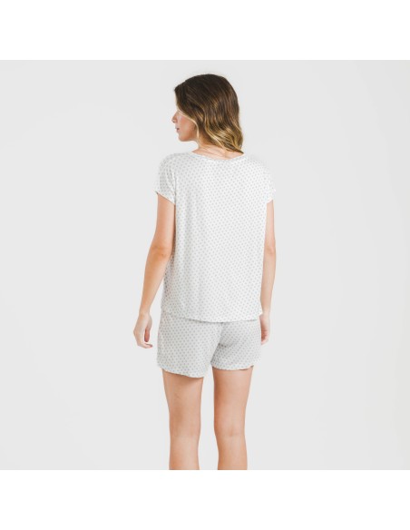 Pijama corto manga fluida viscosa mujer Verso indigo pijamas-cortos-mujer