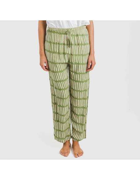 Pantalón viscosa Lemonade verde cacería pantalones-comodos-mujer