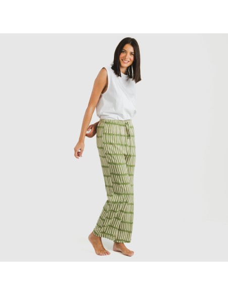 Pantalón viscosa Lemonade verde cacería pantalones-comodos-mujer