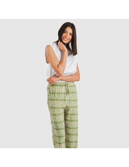Pantalón viscosa Lemonade verde cacería pantalones-comodos-mujer