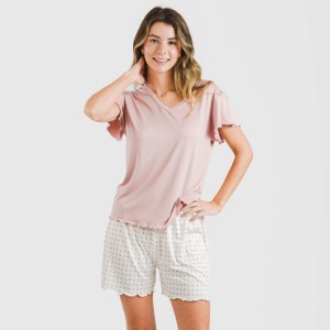 Pijama corto mujer manga...