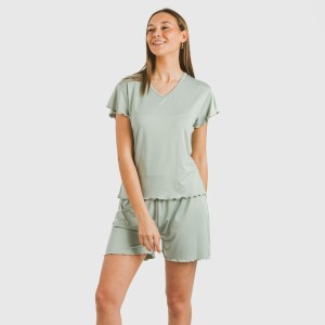 Pijama corto mujer manga...