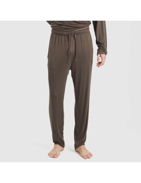 Pijama largo viscosa hombre liso pijamas-largos-hombre