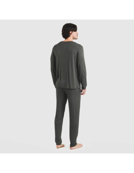 Pijama largo viscosa hombre liso pijamas-largos-hombre