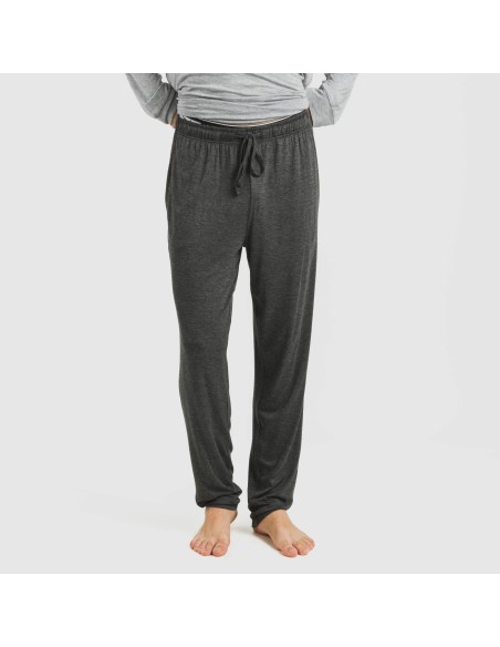 Pijama largo viscosa hombre liso pijamas-largos-hombre