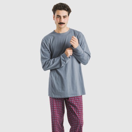 Pijama largo algodón hombre Gladiolo indigo pijamas-largos-hombre