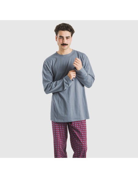 Pijama largo algodón hombre Gladiolo indigo pijamas-largos-hombre