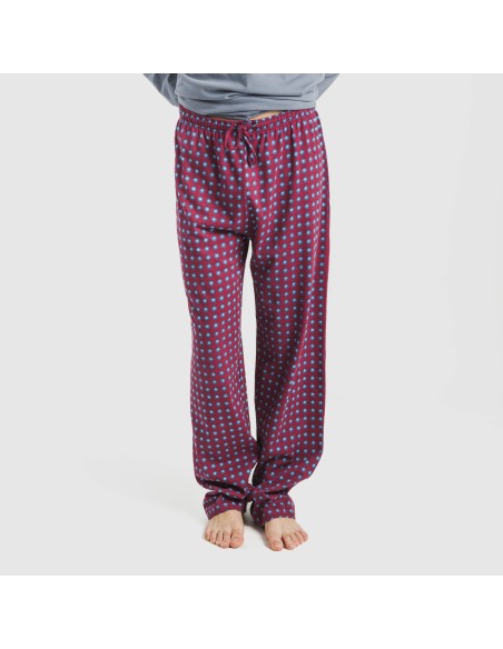 Pijama largo algodón hombre Gladiolo indigo pijamas-largos-hombre