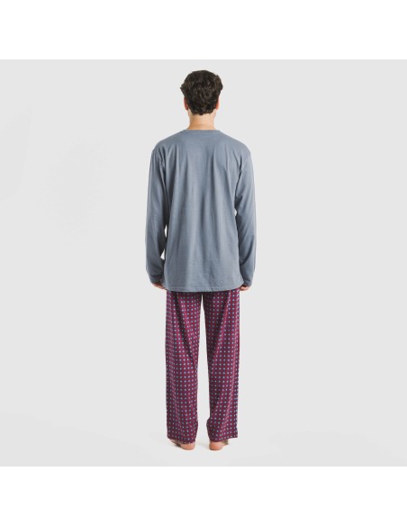 Pijama largo algodón hombre Gladiolo indigo pijamas-largos-hombre