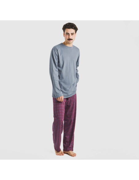 Pijama largo algodón hombre Gladiolo indigo pijamas-largos-hombre