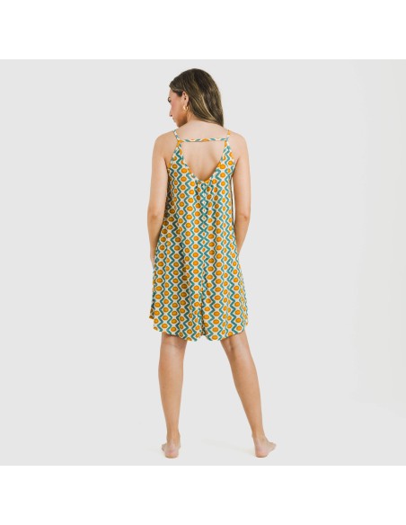 Vestido corto tirantes crepe Naya agua marina vestidos-y-blusones-mujer
