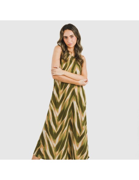 Vestido largo tirantes crepe Catherine verde vestidos-y-blusones-mujer