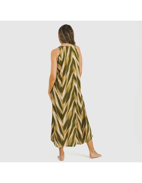 Vestido largo tirantes crepe Catherine verde vestidos-y-blusones-mujer