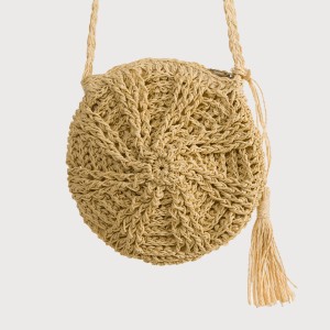 Bolso redondo rafia natural