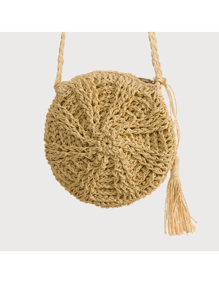 Bolso redondo rafia natural bolsos