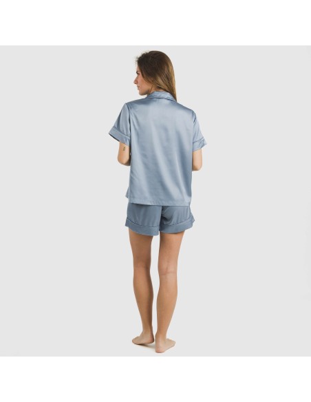 Pijama corto de manga corta satén Friday liso pijamas-cortos-mujer