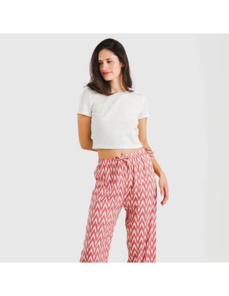 Pantalón viscosa Alfa marsala pantalones-comodos-mujer