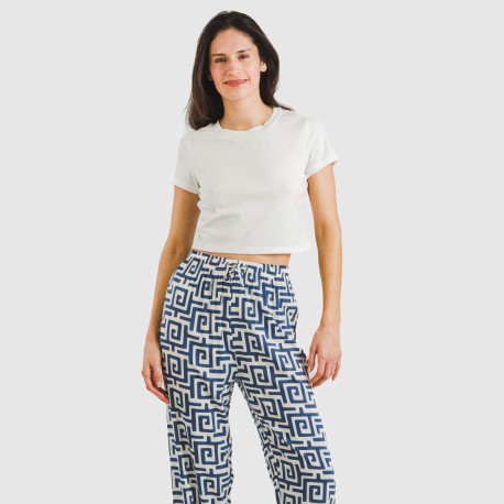 Pantalón viscosa Beriche azul pantalones-comodos-mujer