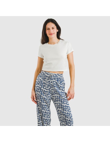 Pantalón viscosa Beriche azul pantalones-comodos-mujer