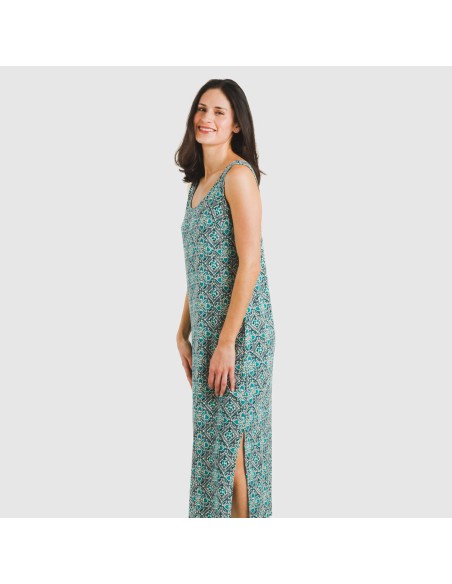 Vestido largo tirantes viscosa Malura agua marina vestidos-y-blusones-mujer
