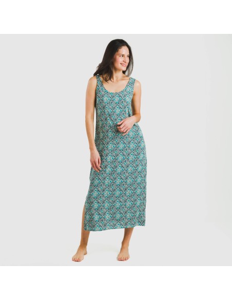 Vestido largo tirantes viscosa Malura agua marina vestidos-y-blusones-mujer
