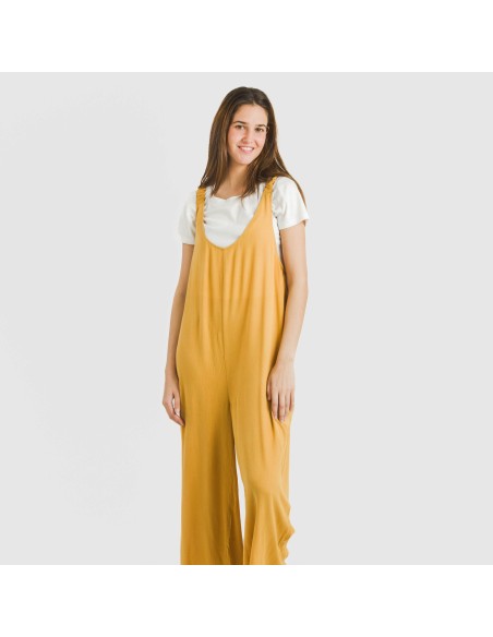 Mono largo mujer viscosa bambula liso mono-largo