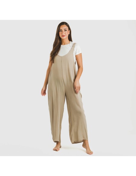 Mono largo mujer viscosa bambula liso mono-largo