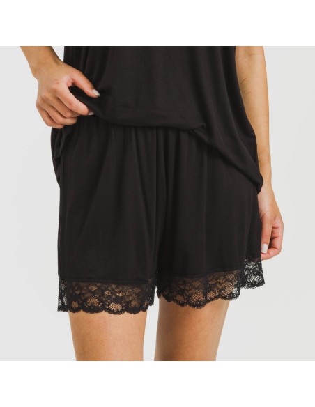 Pijama tirantes encaje Rayón pijamas-cortos-mujer