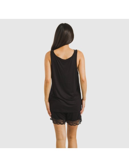 Pijama tirantes encaje Rayón pijamas-cortos-mujer