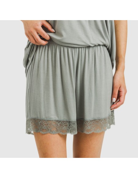 Pijama tirantes encaje Rayón pijamas-cortos-mujer