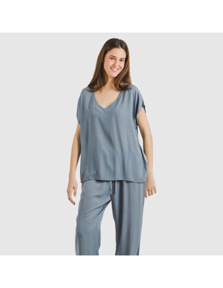 Camiseta manga fluida viscosa bambula lisa camisetas