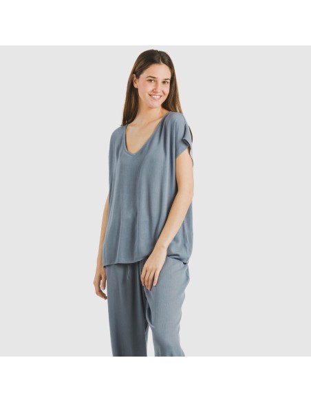 Camiseta manga fluida viscosa bambula lisa camisetas
