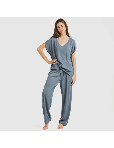 Pantalón largo viscosa bambula liso pantalones-comodos-mujer