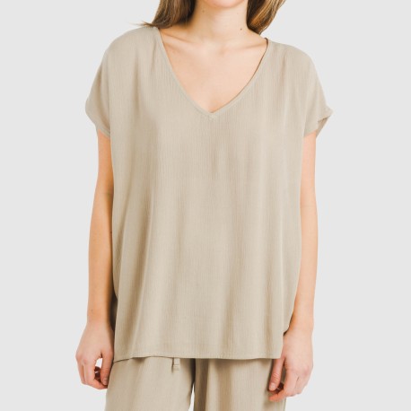 Camiseta manga fluida viscosa bambula lisa camisetas