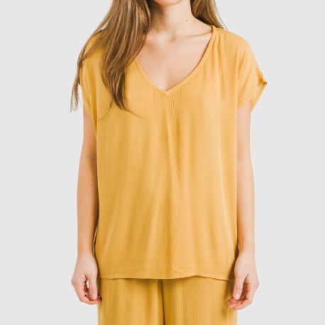 Camiseta manga fluida viscosa bambula lisa camisetas