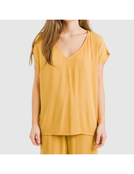 Camiseta manga fluida viscosa bambula lisa camisetas