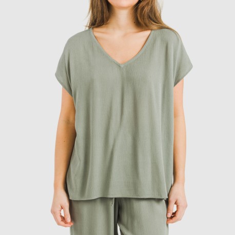 Camiseta manga fluida viscosa bambula lisa camisetas