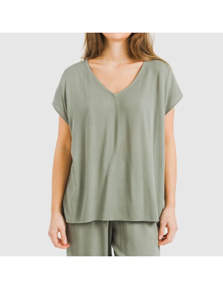 Camiseta manga fluida viscosa bambula lisa camisetas