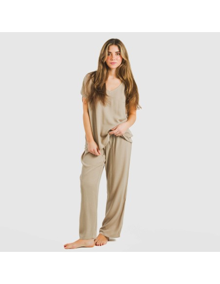 Pantalón largo viscosa bambula liso pantalones-comodos-mujer