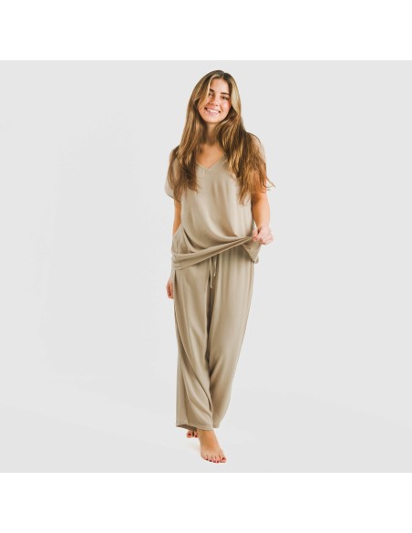 Pantalón largo viscosa bambula liso pantalones-comodos-mujer