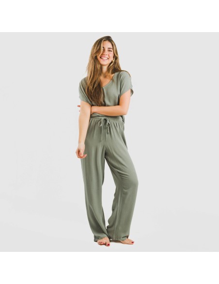 Pantalón largo viscosa bambula liso pantalones-comodos-mujer