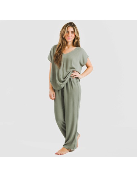 Pantalón largo viscosa bambula liso pantalones-comodos-mujer