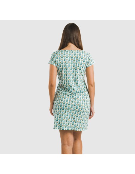 Blusón algodón Hibisco azul vestidos-y-blusones-mujer